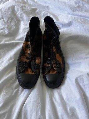 Custom Bleach Dye Converse Chuck Taylor High Top – Black/Rust – Size 9.5W